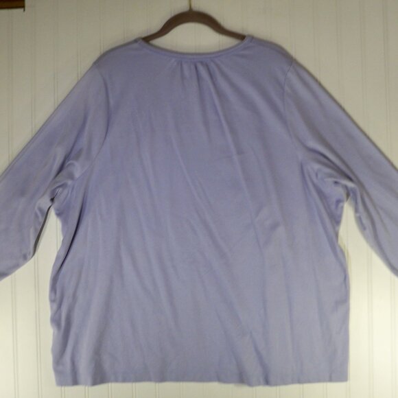 Land's End, Pastel Blue Long Sleeve top 3X - Picture 3 of 6